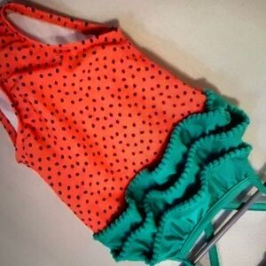 Girls floral cute ruffle one piece